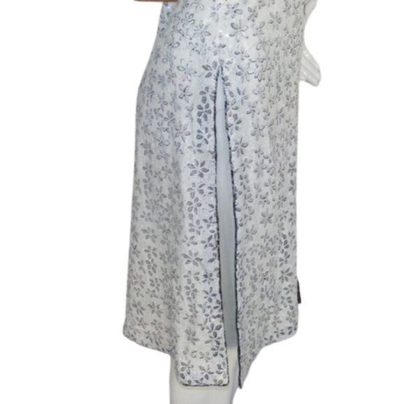 SALIMA MALIK Sequined Jacket/Cover-up, XS/S, Open front, White Floral, Vented - Picture 9 of 11